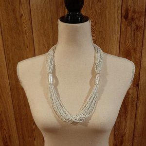Chunky White Beaded Necklace